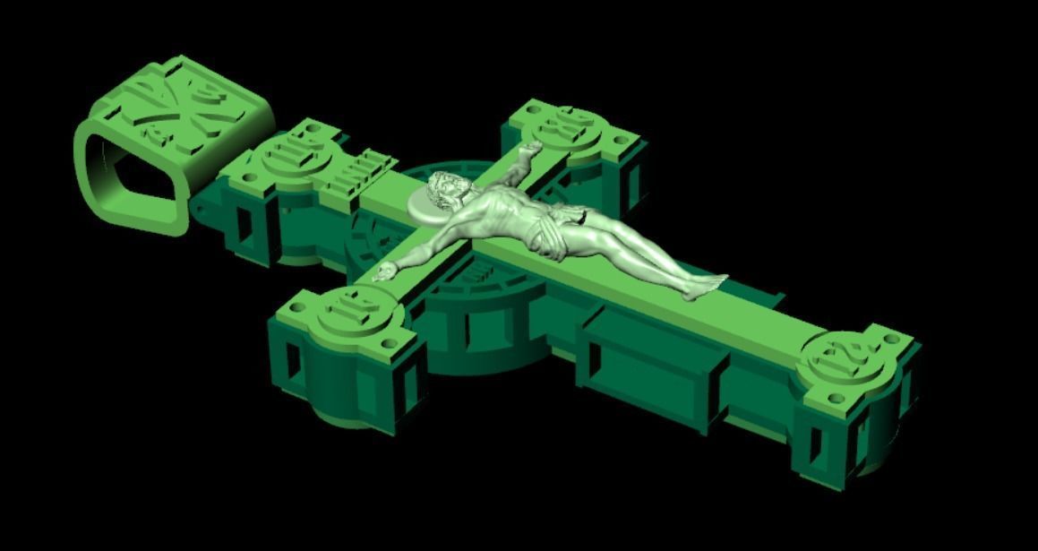 Pendant cross sk1 3D print model_10