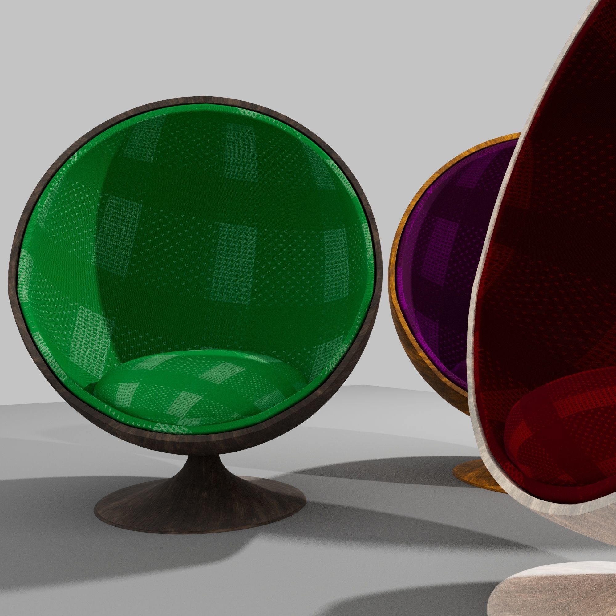 Cylindrical chair 3D model_2