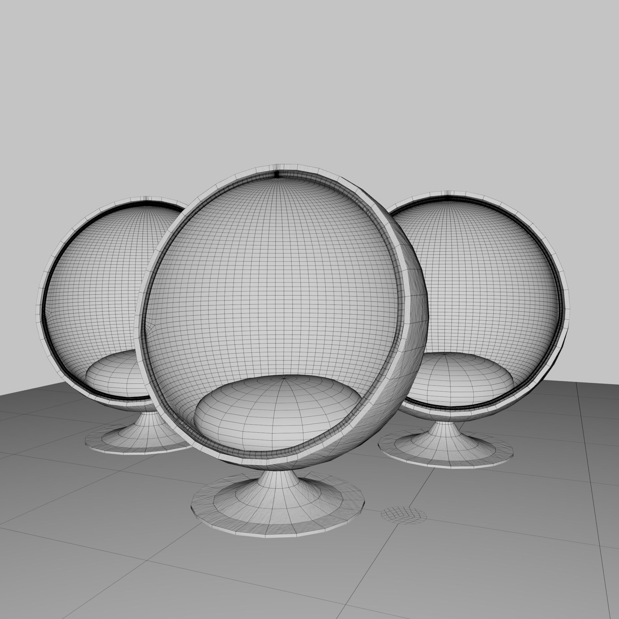 Cylindrical chair 3D model_6