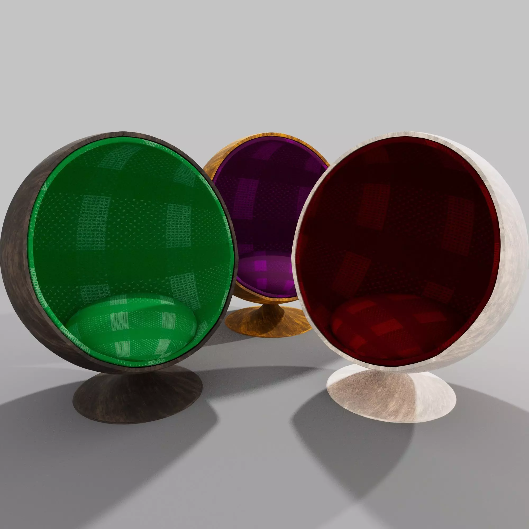 Cylindrical chair 3D model_0