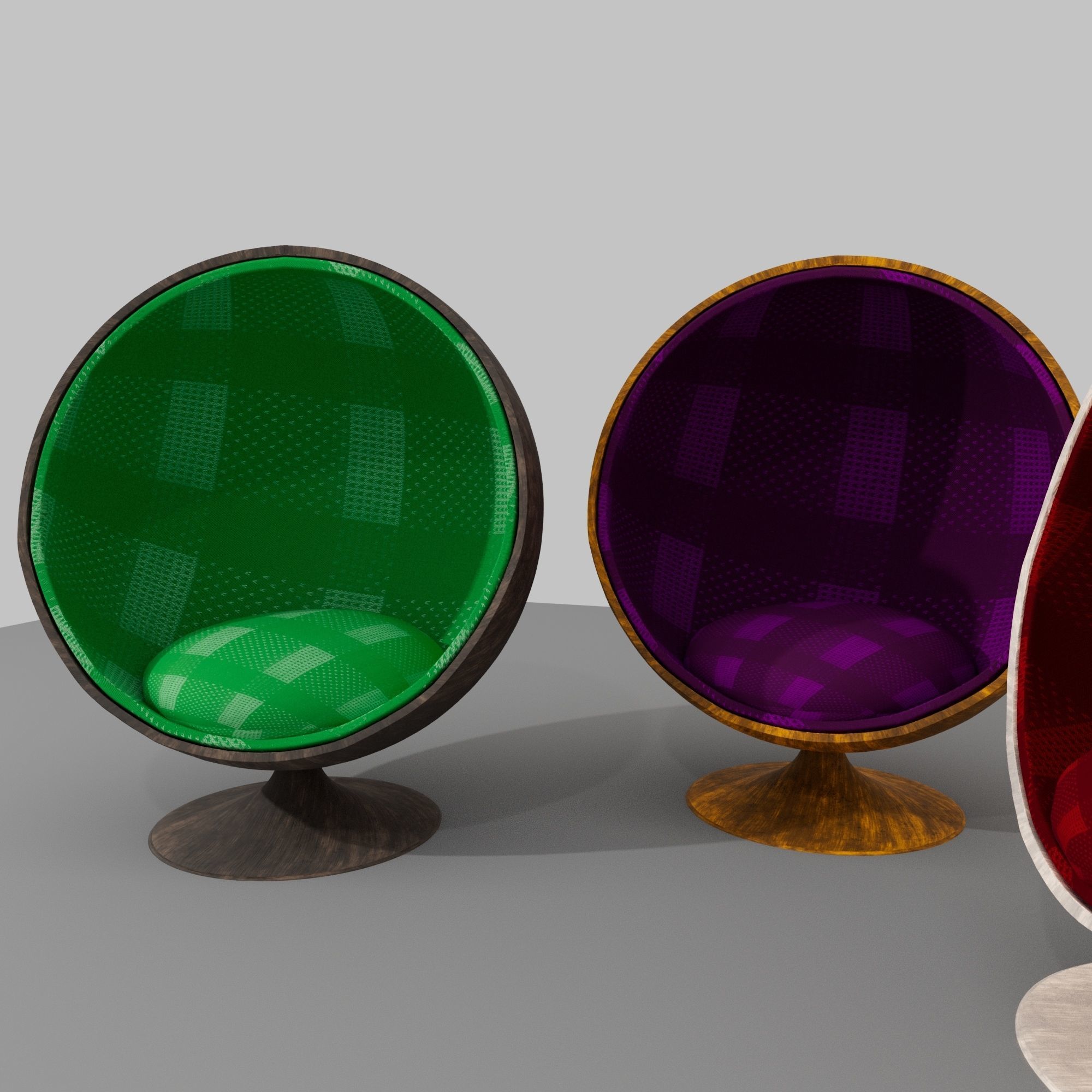 Cylindrical chair 3D model_8