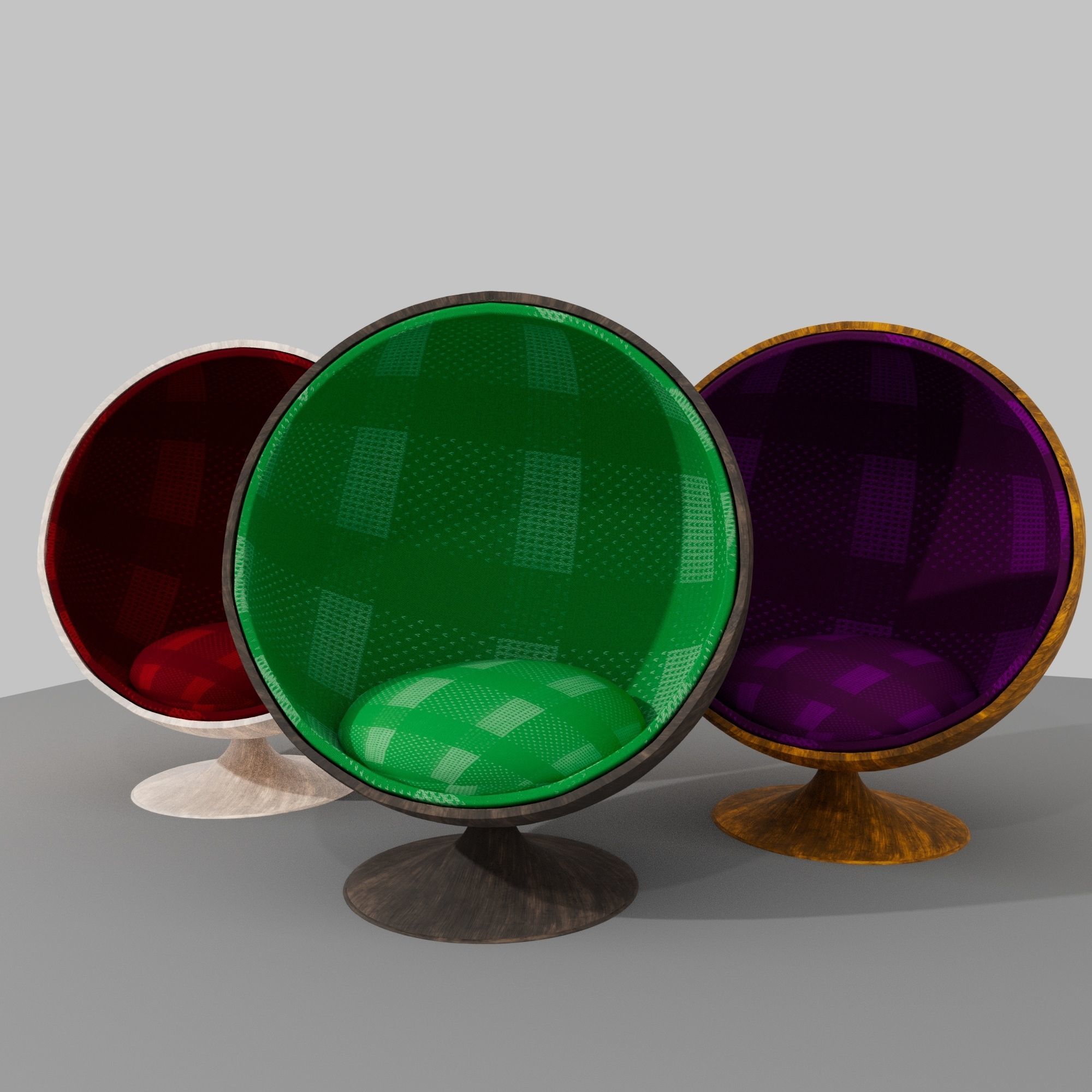 Cylindrical chair 3D model_9