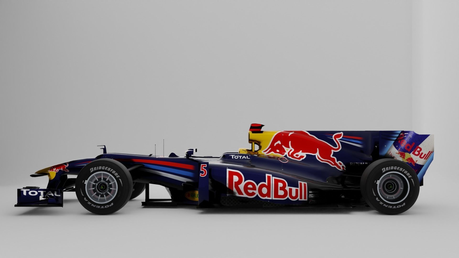 Red Bull RB6 2010 Low-poly 3D model_3