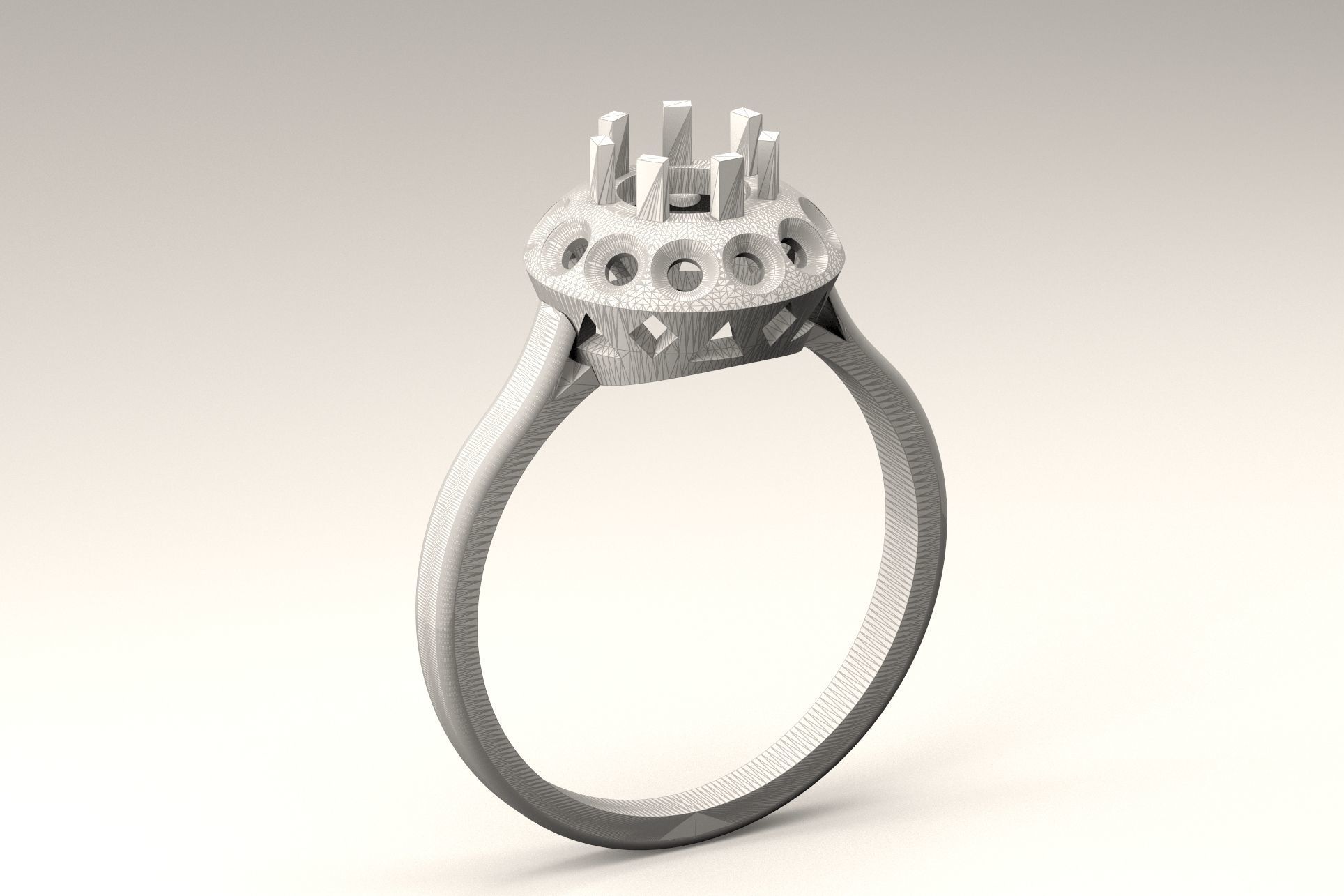 Solitaire Ring R 172 3D print model_5