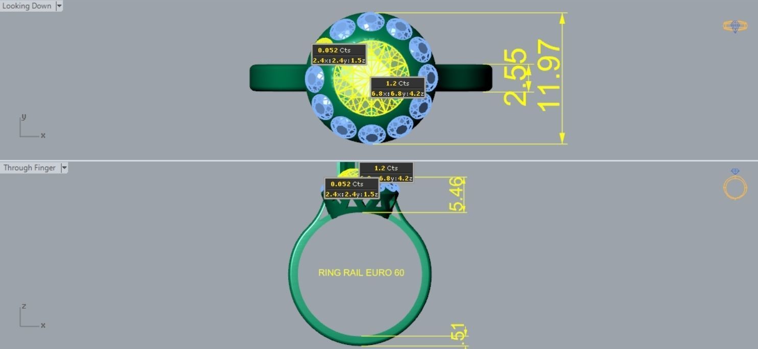 Solitaire Ring R 172 3D print model_3