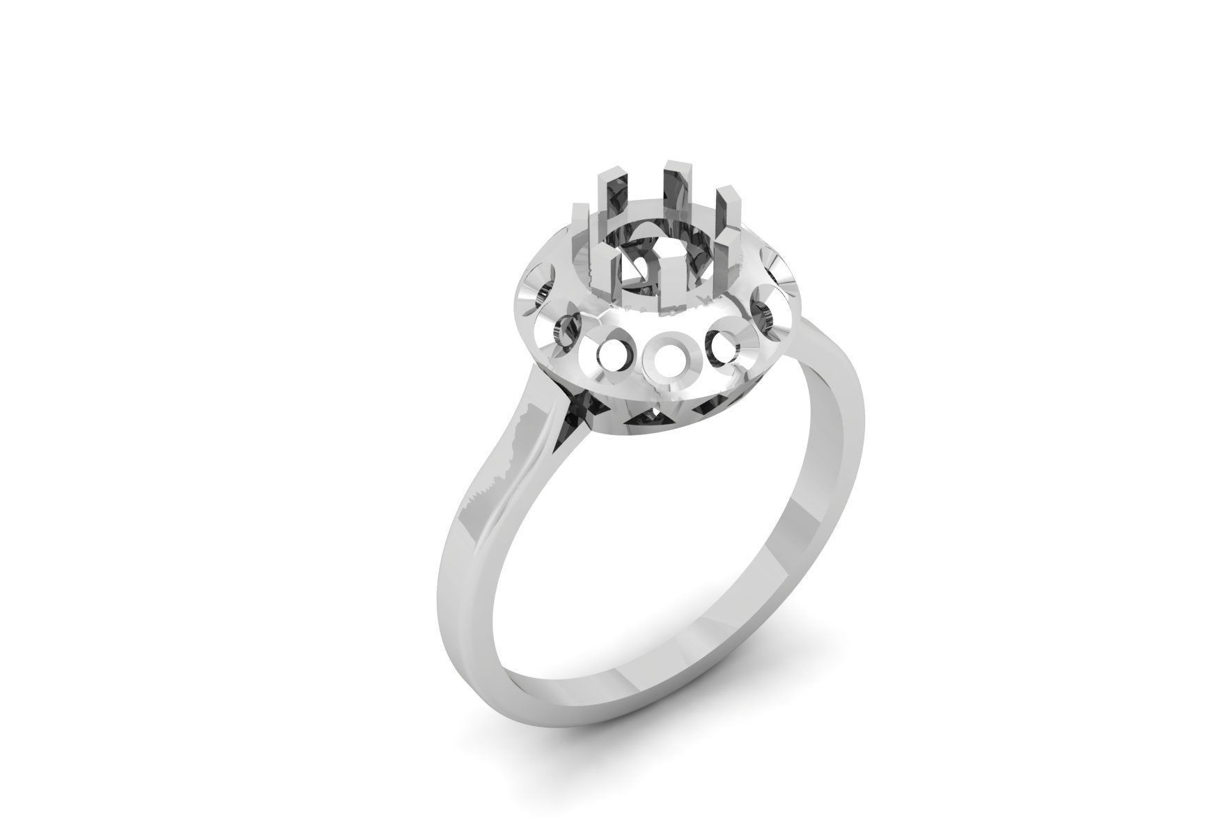 Solitaire Ring R 172 3D print model_2