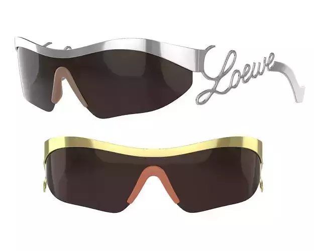 Loewe Logo-arm Rectangular Metal Sunglasses