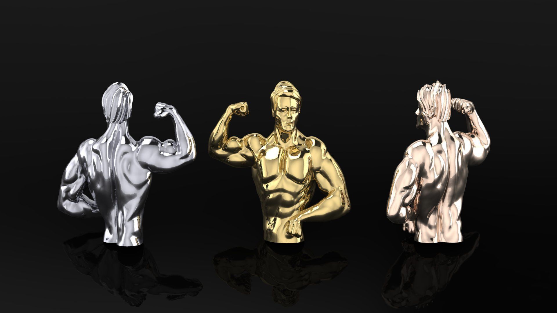 Muscular man 3D model 3D print model_5