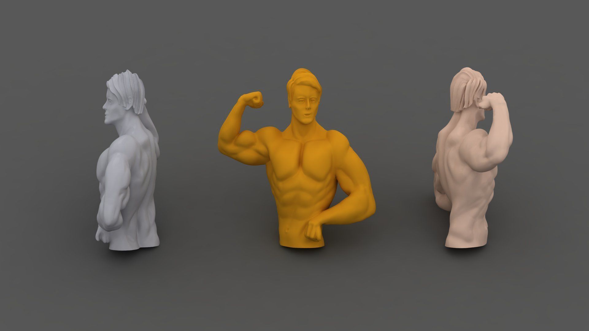 Muscular man 3D model 3D print model_2