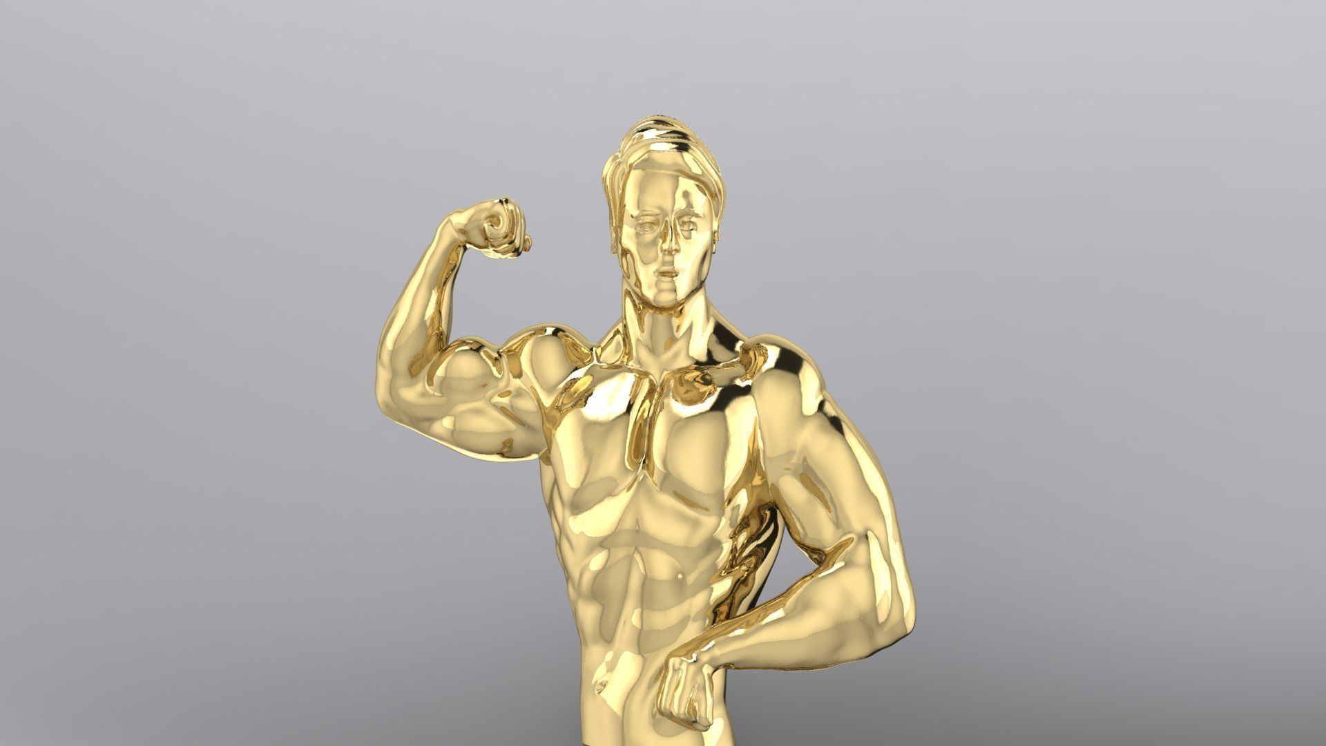 Muscular man 3D model 3D print model_3