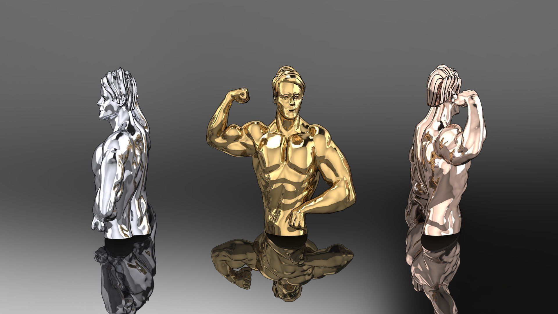 Muscular man 3D model 3D print model_7