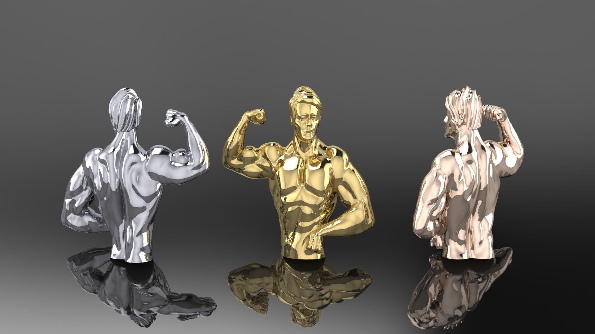 Muscular man 3D model 3D print model_6