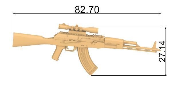 AK 47 pendant C3D 3D print model_3