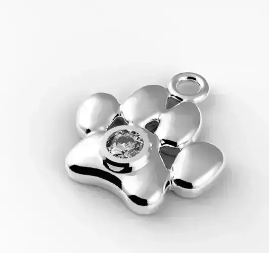 pendant paw dog 3D print model