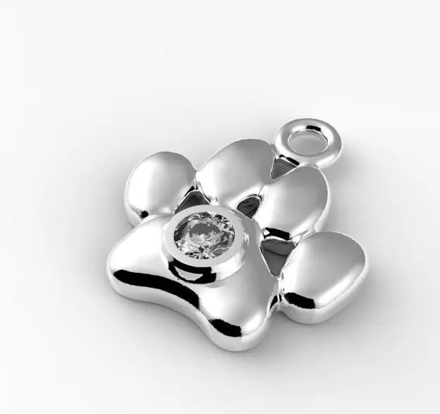 pendant paw dog 3D print model