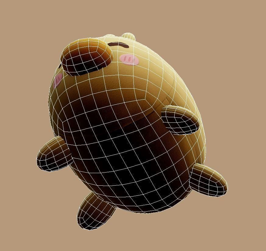 Duck Plush Toy Low-poly 3D model_7