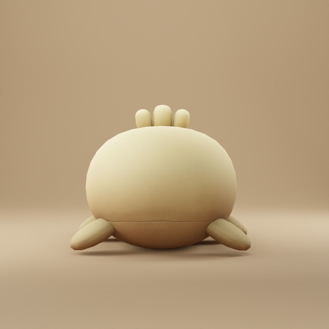 Duck Plush Toy Low-poly 3D model_3