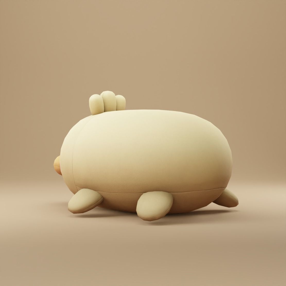 Duck Plush Toy Low-poly 3D model_2