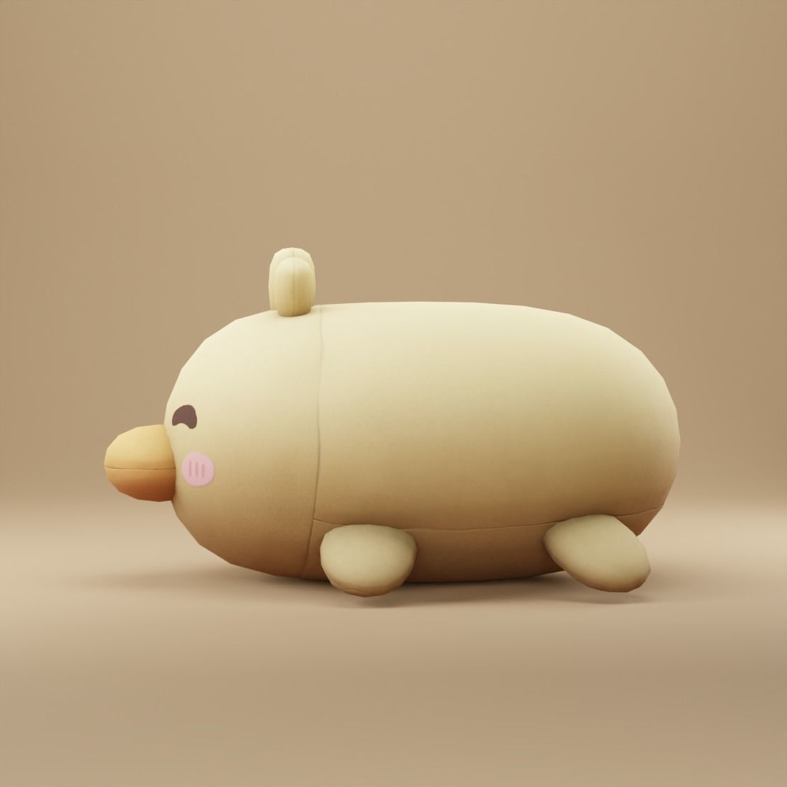 Duck Plush Toy Low-poly 3D model_1