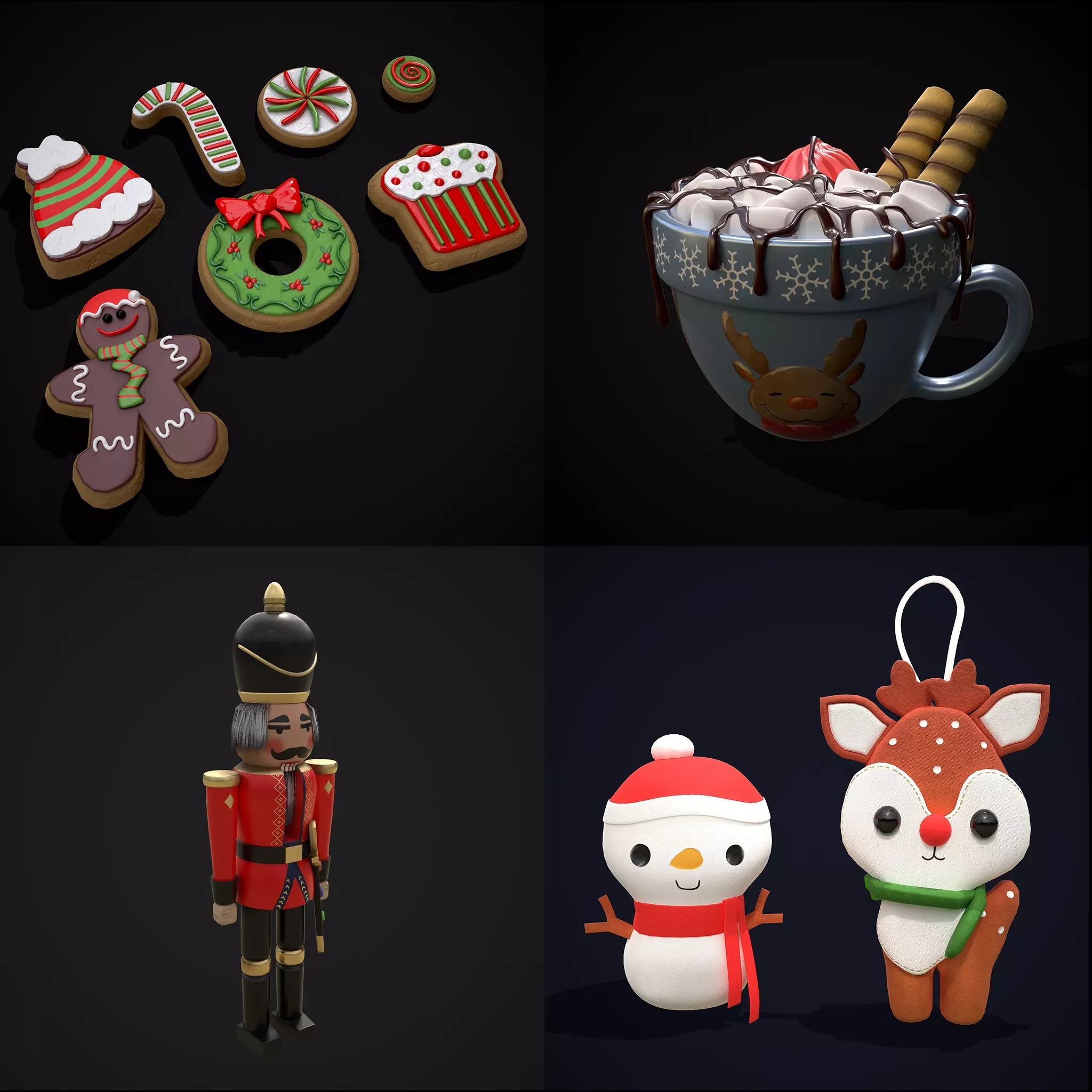 Christmas Prop Mix Two 3D Model Collection_0