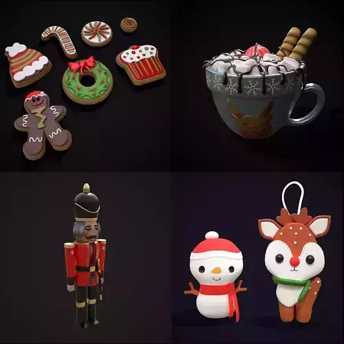 Christmas Prop Mix Two 3D Model Collection