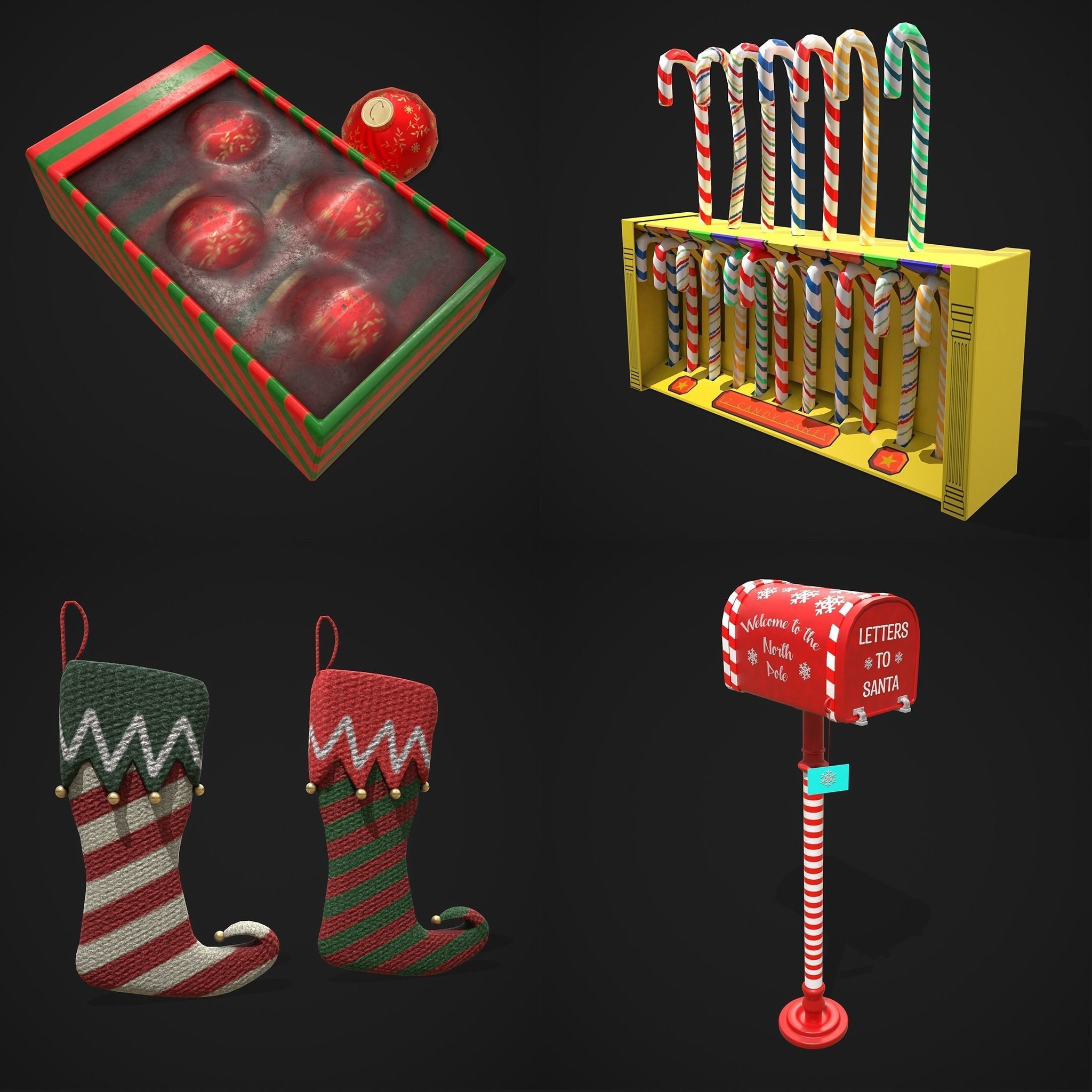 Christmas Prop Mix Three 3D Model Collection_9
