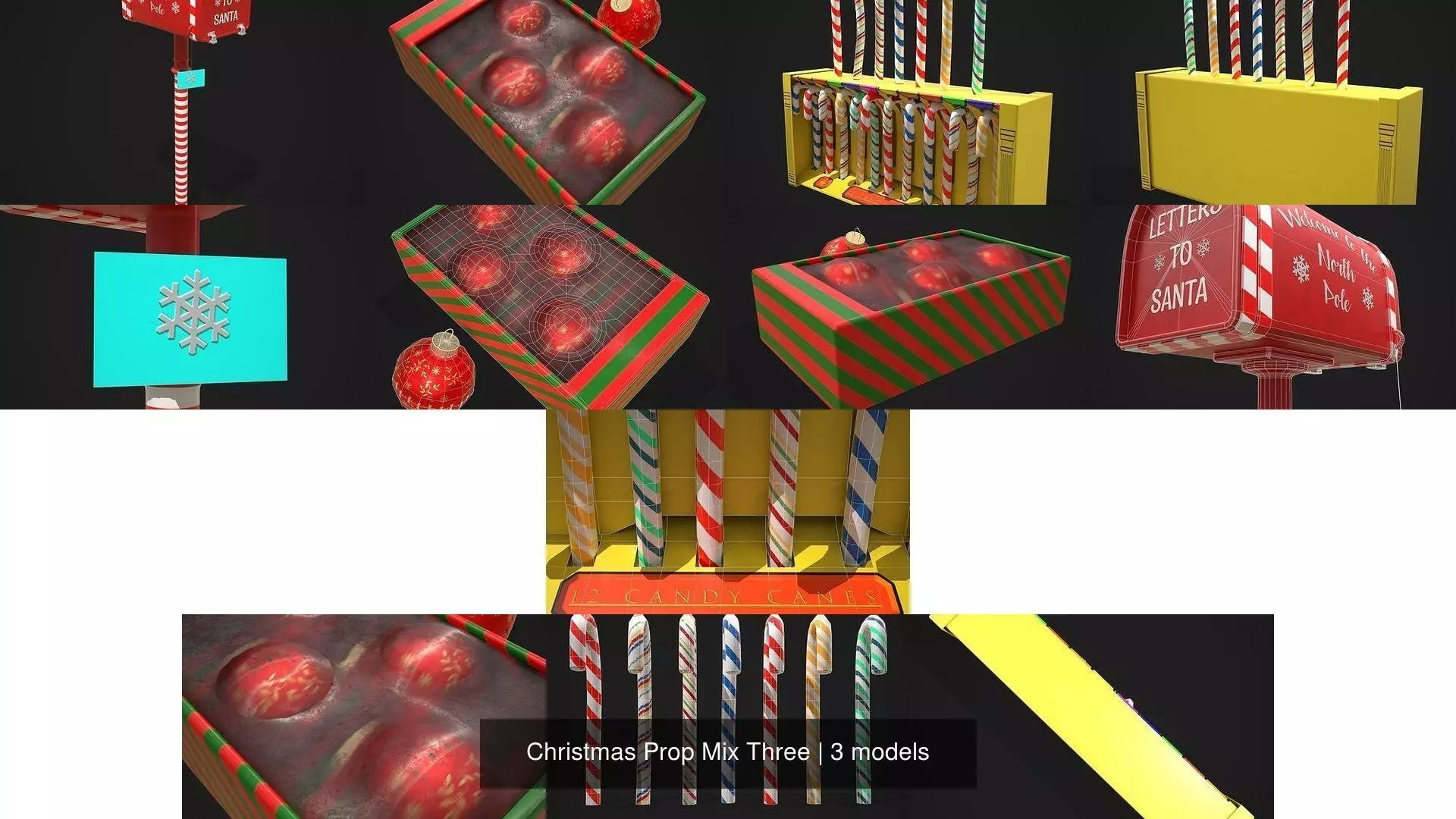 Christmas Prop Mix Three 3D Model Collection_4