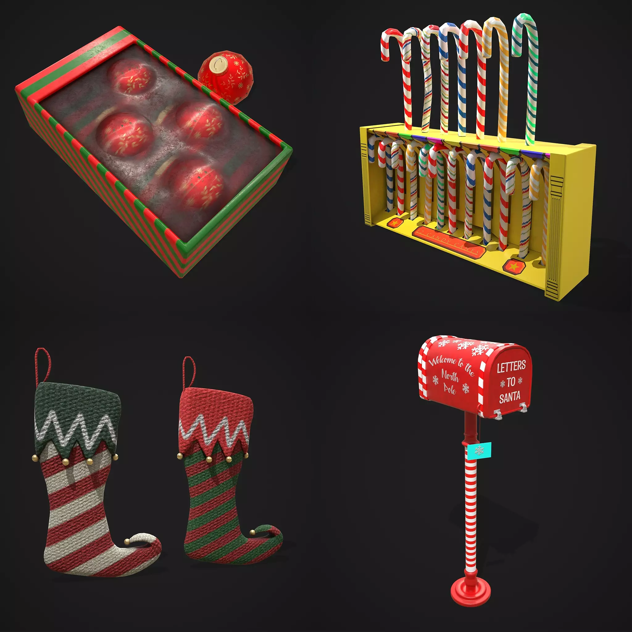 Christmas Prop Mix Three 3D Model Collection_0