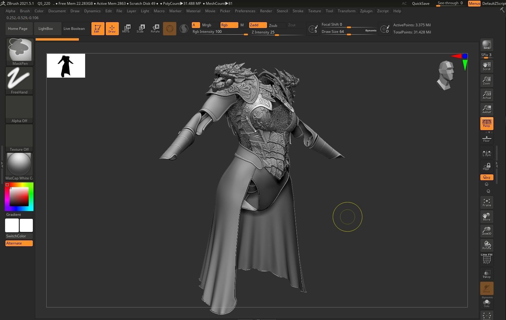 Dragon girl body armor Low-poly 3D model_10