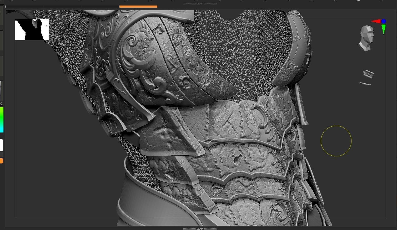 Dragon girl body armor Low-poly 3D model_11