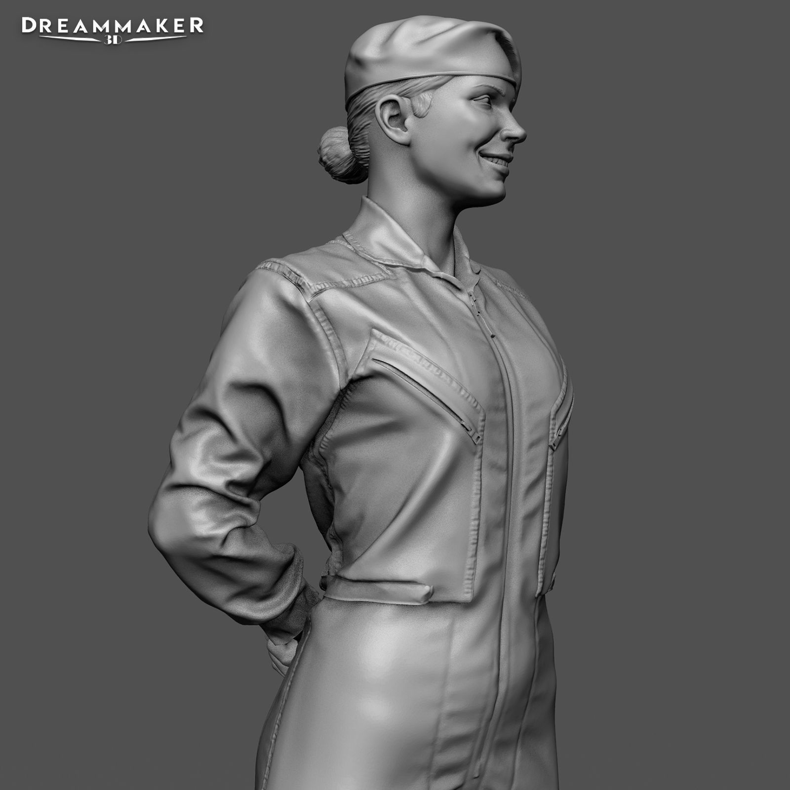 Female Pilot 3D print model_6