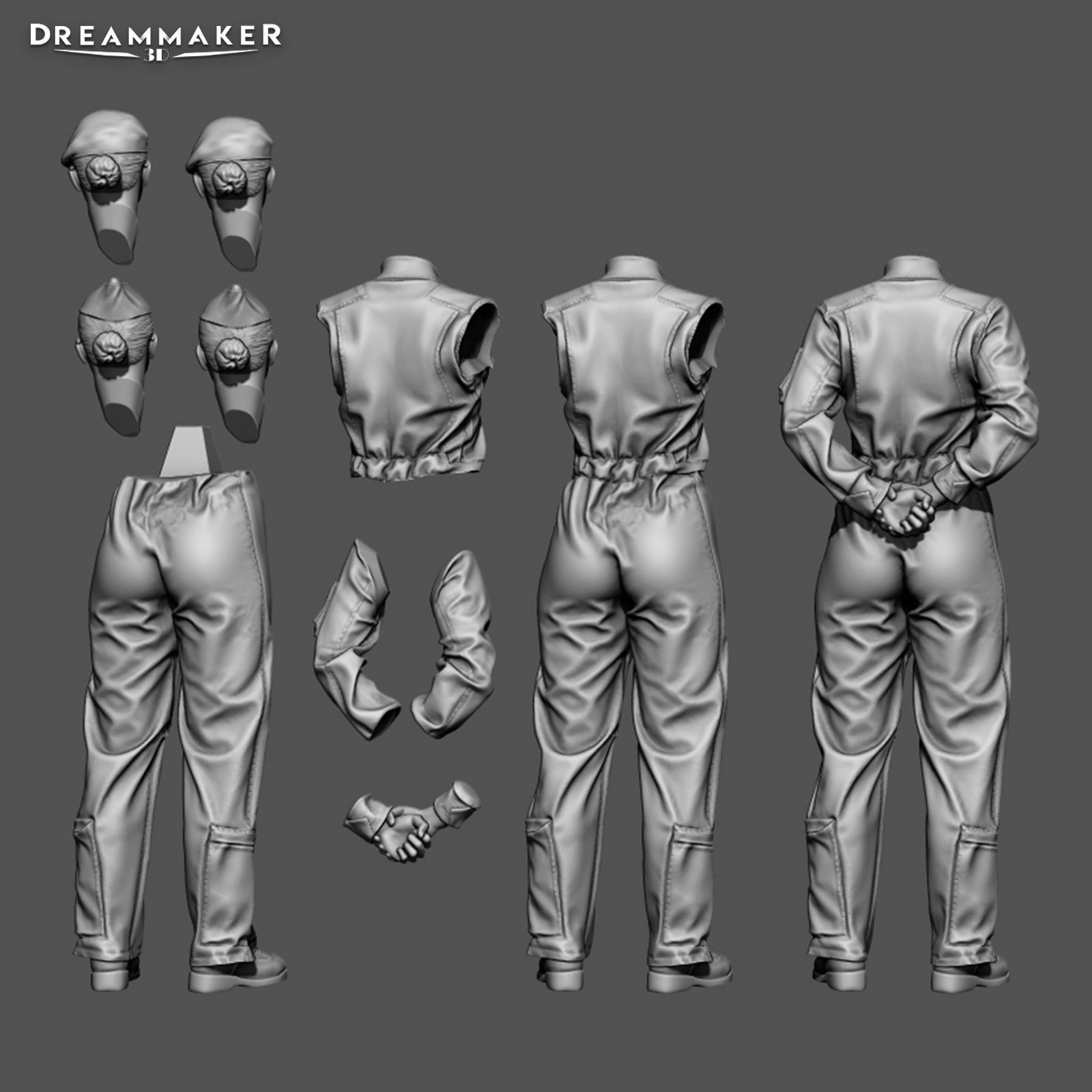 Female Pilot 3D print model_4