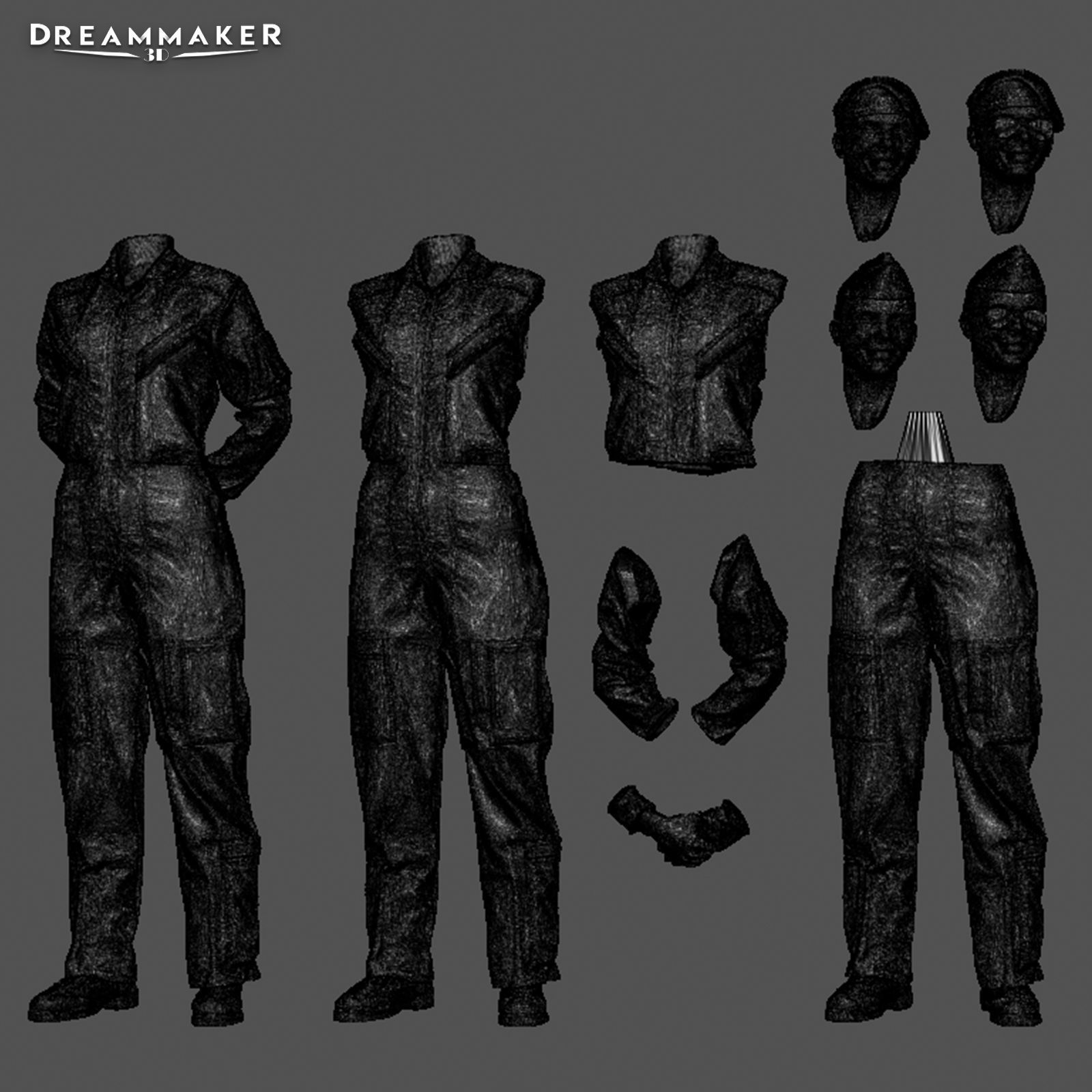 Female Pilot 3D print model_5