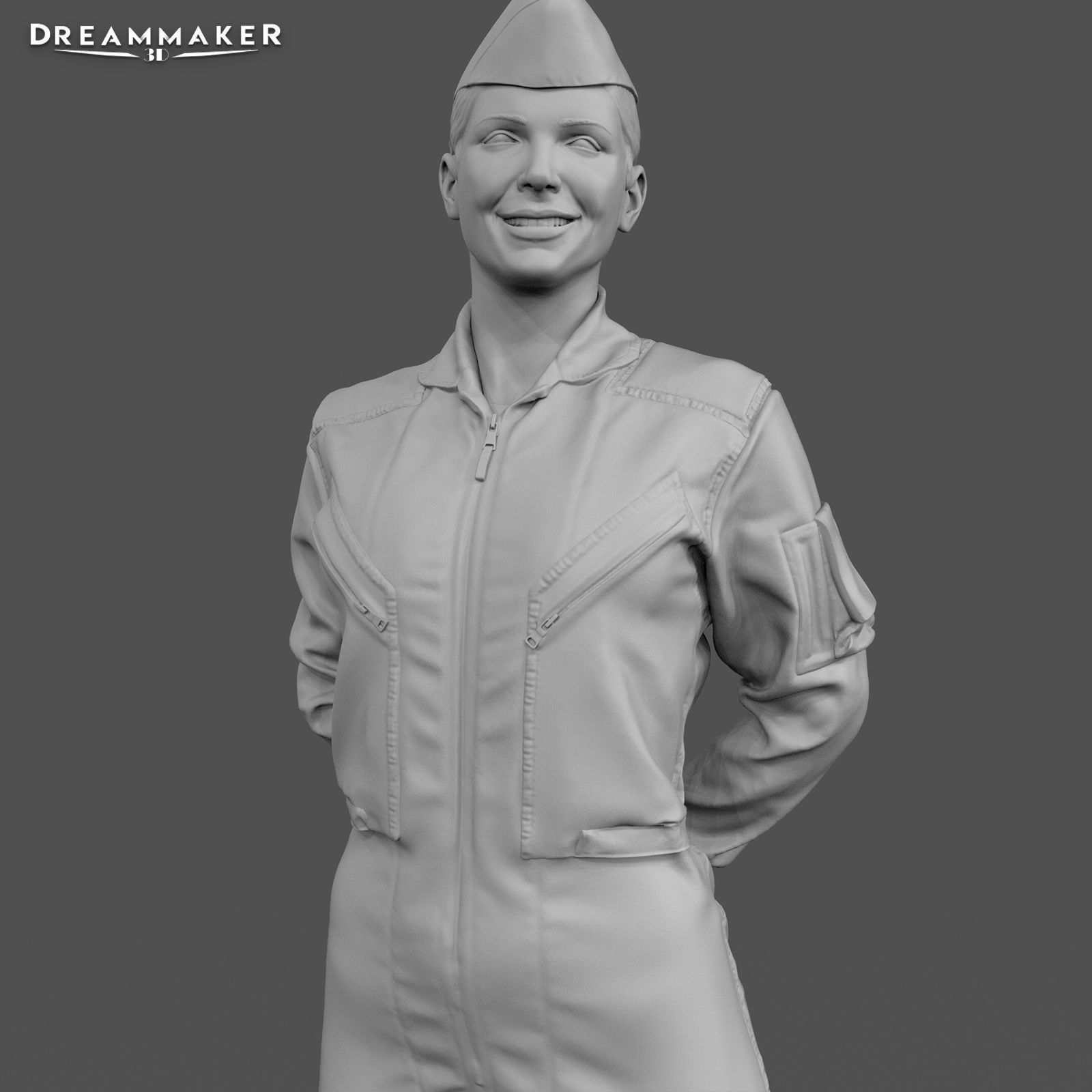 Female Pilot 3D print model_10