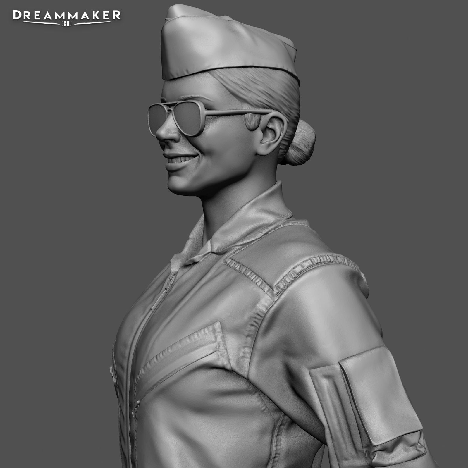 Female Pilot 3D print model_7