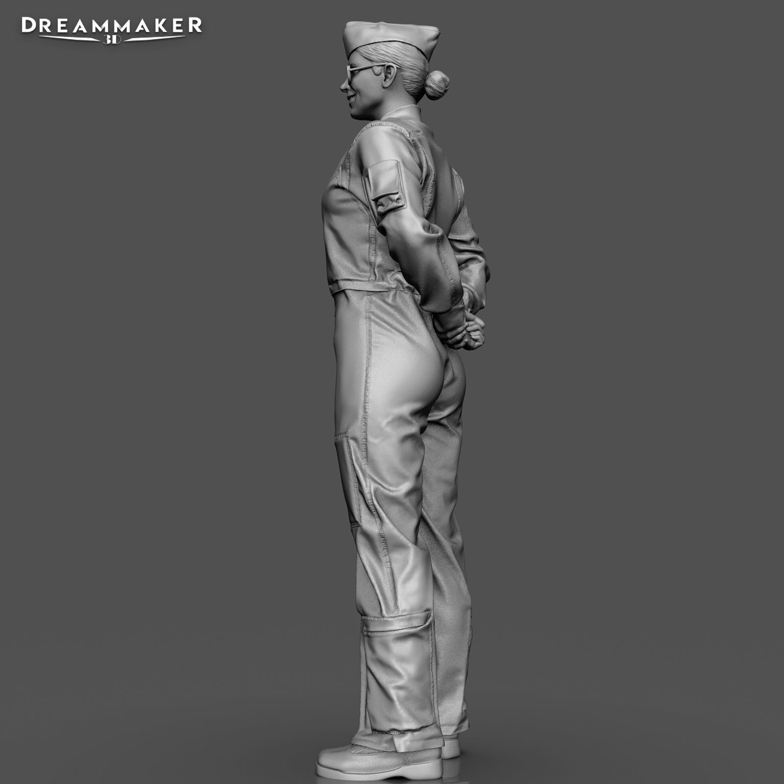 Female Pilot 3D print model_9