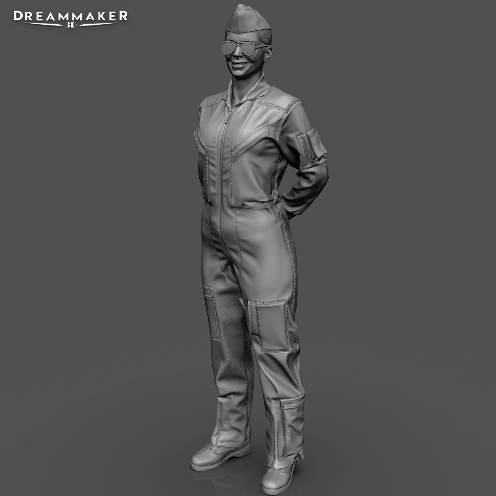 Female Pilot 3D print model_12