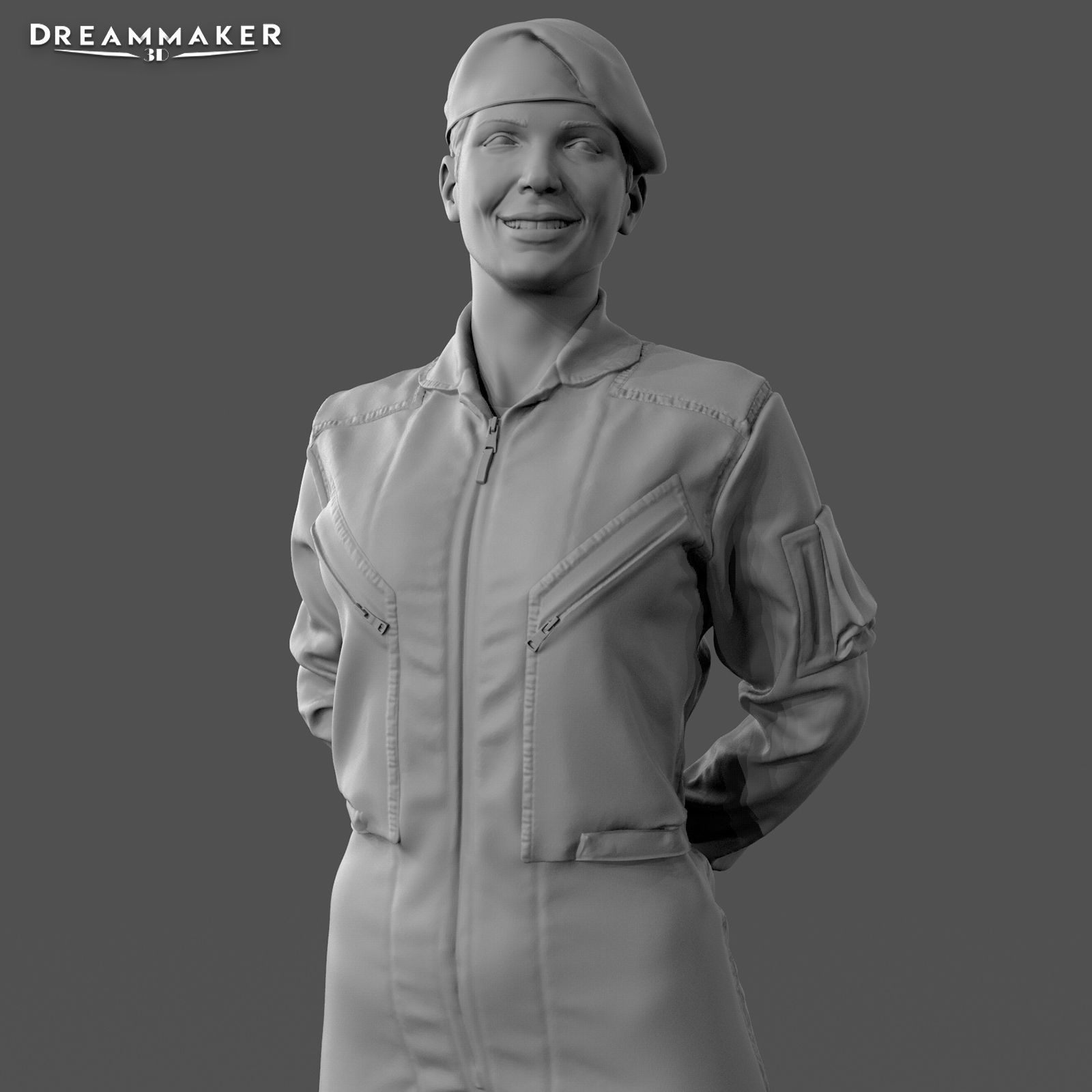 Female Pilot 3D print model_2