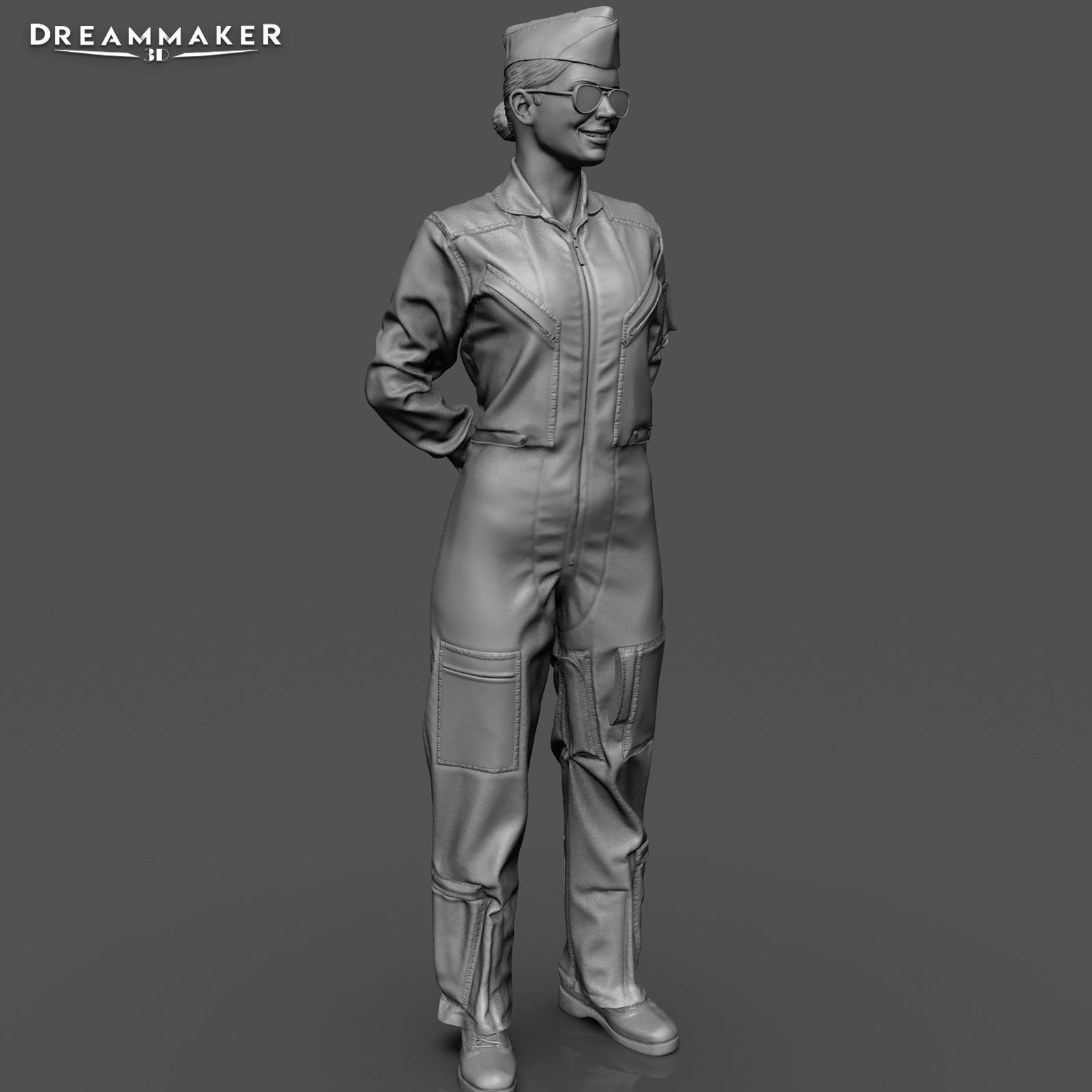 Female Pilot 3D print model_11