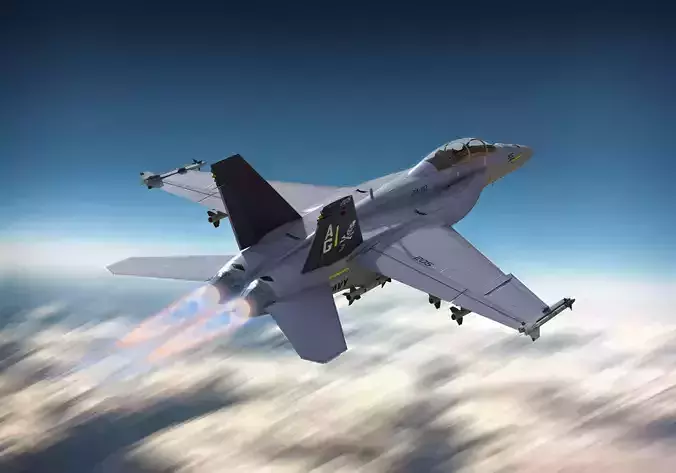 F-18F Super Hornet Low-poly 3D model