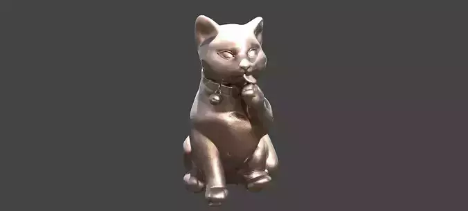 Cat Statue 3 stylized  