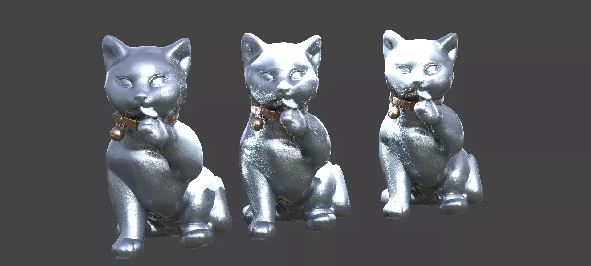 Cat Statue 4 3D model_0