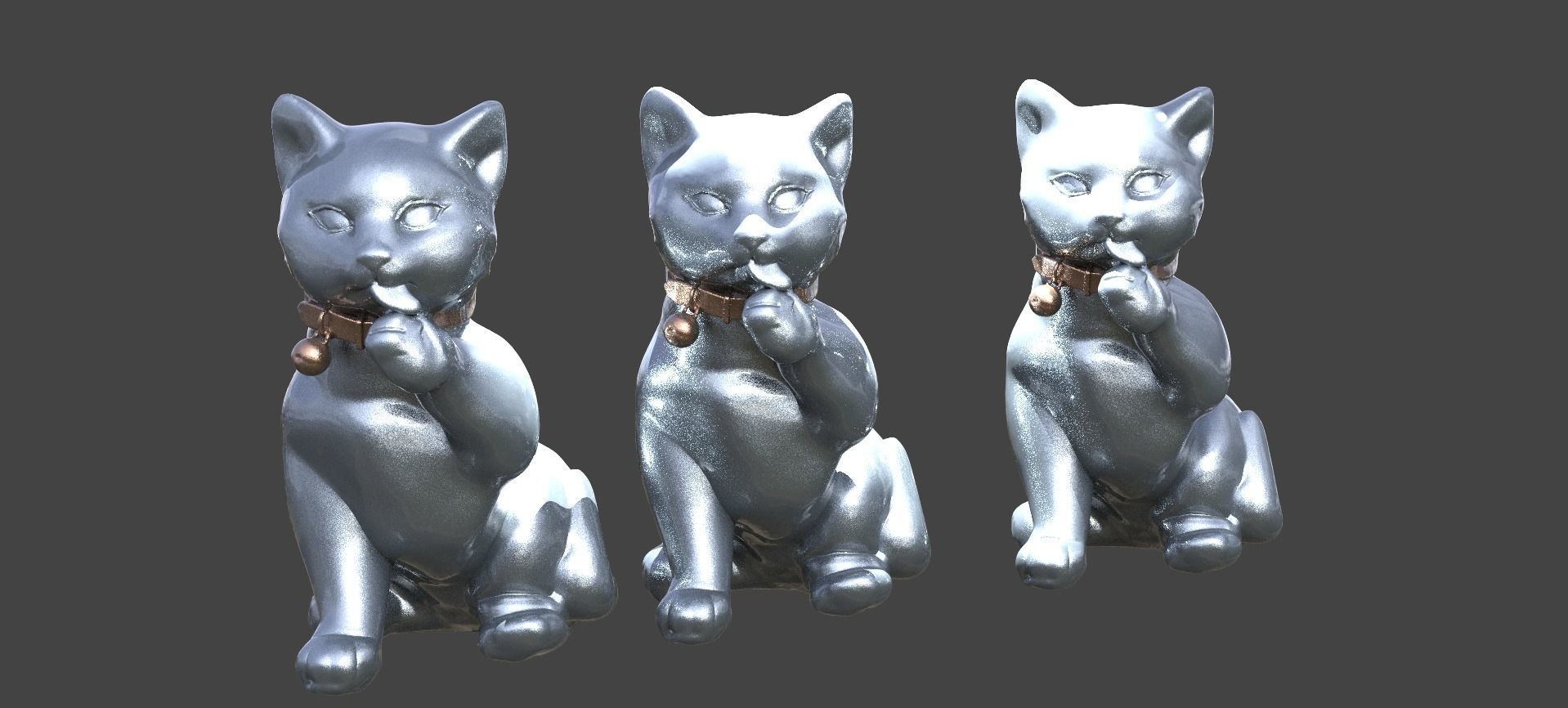Cat Statue 4 3D model_1