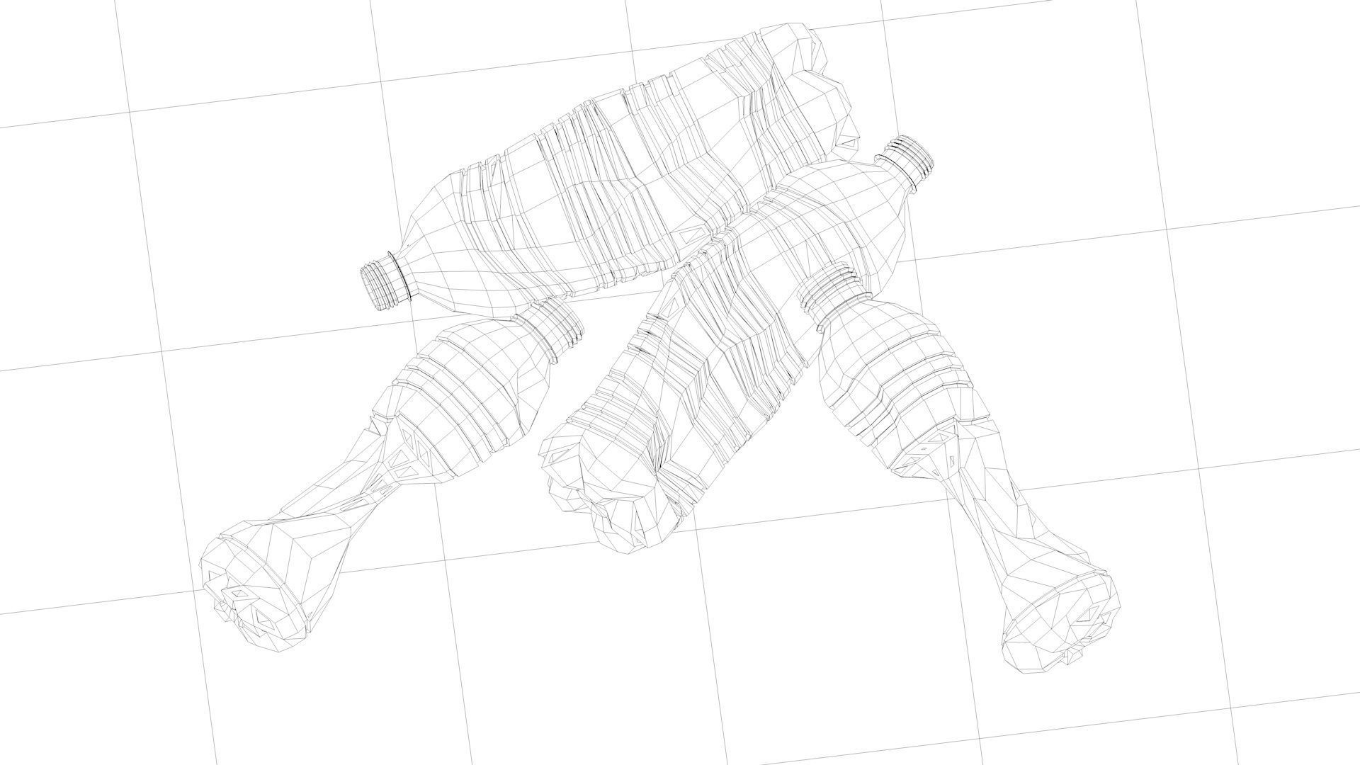 bottle  garbage bottle waste plastic bottle C4D model Low-poly 3D model_2