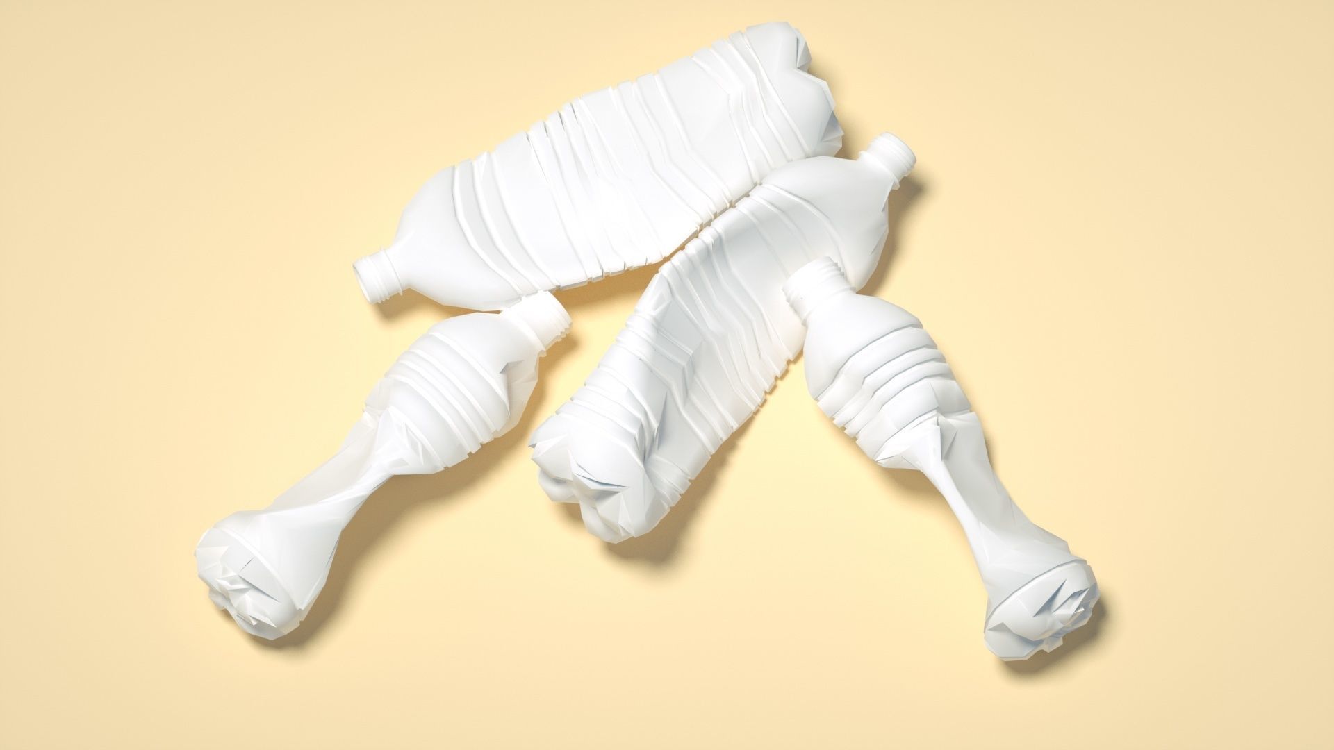 bottle  garbage bottle waste plastic bottle C4D model Low-poly 3D model_1