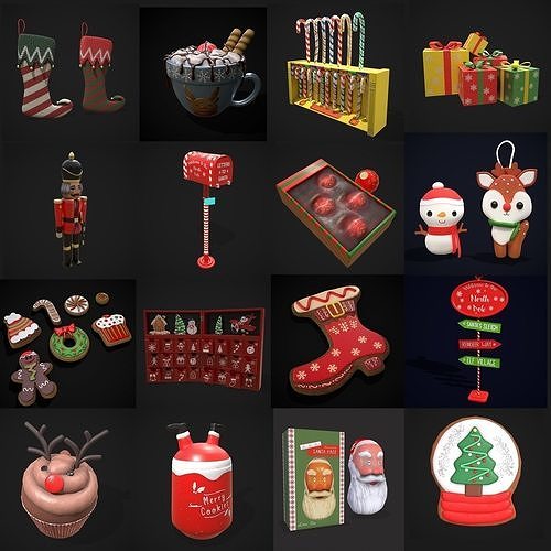 Christmas Prop Mix Five 3D Model Pack 2