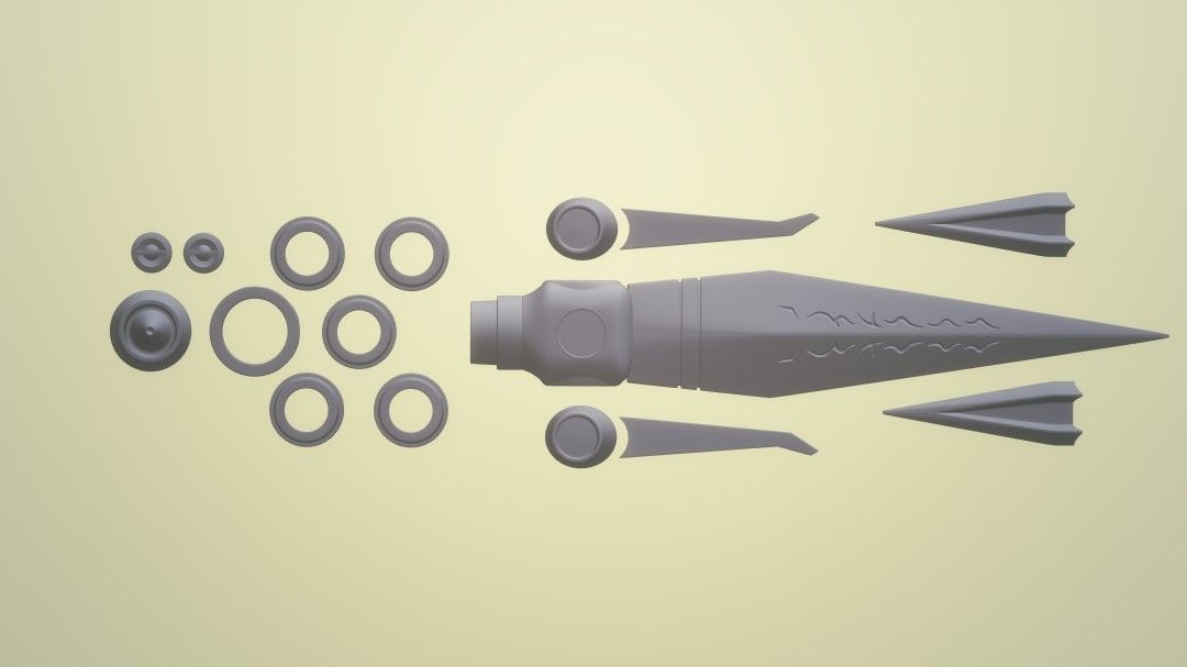 Yellow Power Daggers Prop 3D print model_1