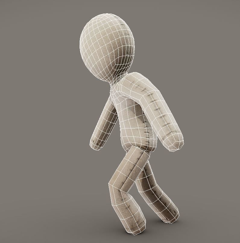  Low Poly Rag Doll Low-poly 3D model_8