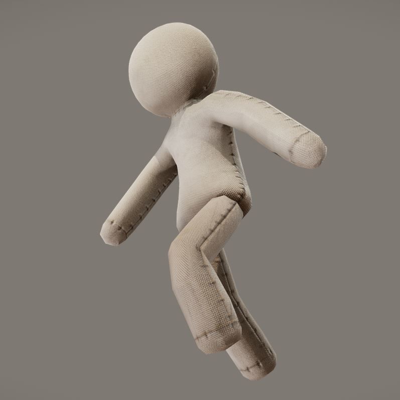  Low Poly Rag Doll Low-poly 3D model_6