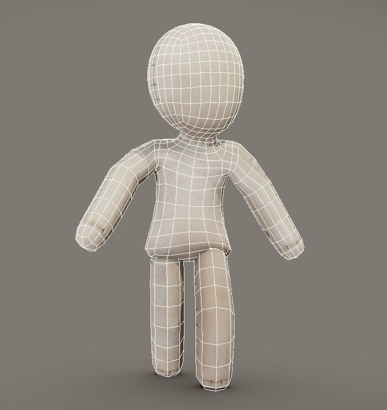  Low Poly Rag Doll Low-poly 3D model_7
